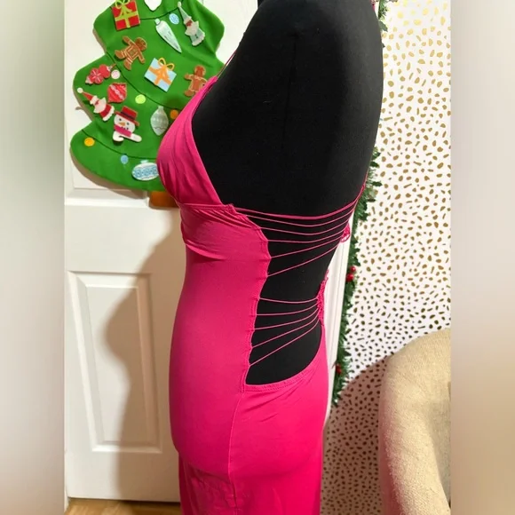 Pink Butterfly Backless Maxi Dress - Picture 7 of 9